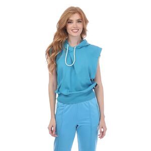 Adidas Womens/Ladies Studio Lounge Sleeveless Hoodie / Blue
